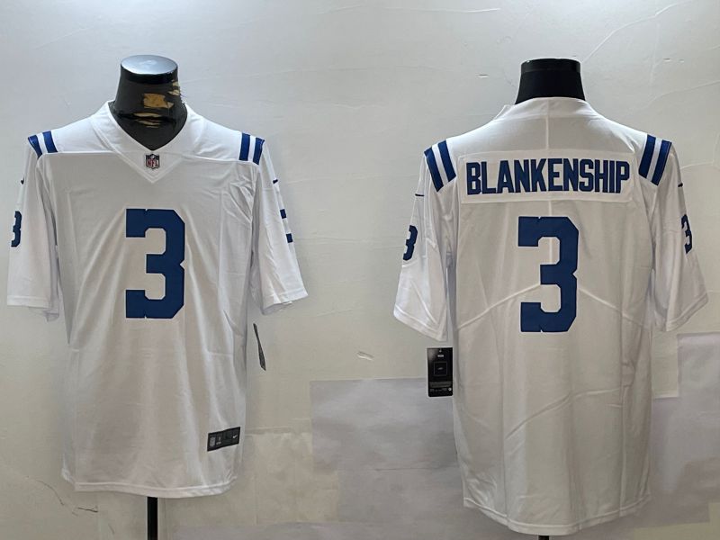 Men Indianapolis Colts #3 Blankenship White Second generation 2024 Nike Limited NFL Jersey style 1->indianapolis colts->NFL Jersey